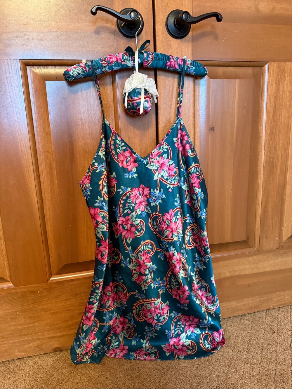 Dentelle Green Floral Slip Dress With Hanger Women’s Large